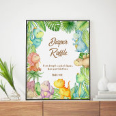 Dinosaur Baby Diaper Raffle Poster