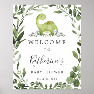 Dinosaur Baby Dusche Begrüßungszeichen Poster