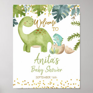 Dinosaur Baby Dusche Begrüßungszeichen Poster