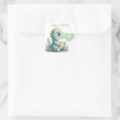 Dinosaur Baby Dusche Buchzeichen Label Quadratischer Aufkleber (Tasche)