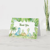 Dinosaur Baby Dusche Dankeskarte (Vorderseite)