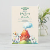 Dinosaur Baby Dusche Einladung (Stehend Vorderseite)