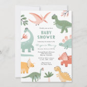 Dinosaur Baby Dusche Einladung (Vorderseite)