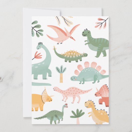 Dinosaur Baby Dusche Einladung (Rückseite)