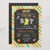 Dinosaur Baby Dusche Einladung BOY (Vorne/Hinten)