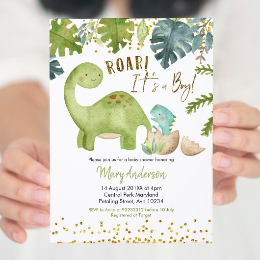 Dinosaur Baby Dusche Invite Roar Einladung
