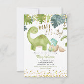 Dinosaur Baby Dusche Invite Roar Einladung (Vorderseite)