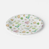 Dinosaur Baby Dusche Pappteller (Schrägansicht)