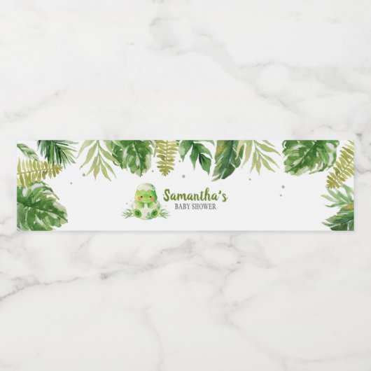 Dinosaur Baby Dusche Wasserflaschenetikett (Einzelnes Label)