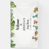Dinosaur Baby Dusche Willkommen Banner (Vertikal)