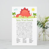 Dinosaur Baby Dusche Word Search Game (Stehend Vorderseite)