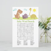 Dinosaur Baby Dusche Word Search Game (Stehend Vorderseite)