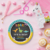 Dinosaur Baby Duschpapierplatte - kundenspezifisch Pappteller (Party)