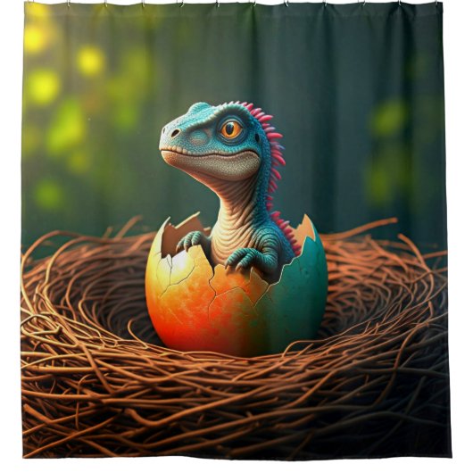 Dinosaur Baby Duschvorhang (Vorderseite)