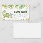 Dinosaur Baby Duwer Diaper Raffle Visitenkarte (Vorne/Hinten)
