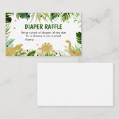 Dinosaur Baby Duwer Diaper Raffle Visitenkarte (Vorne/Hinten)