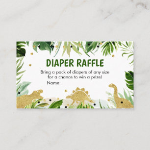 Dinosaur Baby Duwer Diaper Raffle Visitenkarte