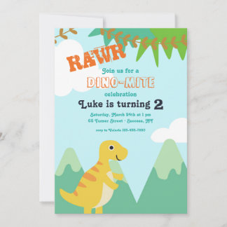 Dinosaur Baby Geburtstagsparty Einladung