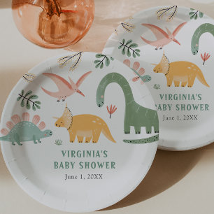 Dinosaur-Baby-Party Pappteller