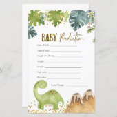 Dinosaur Baby Predictions Card (Vorne/Hinten)