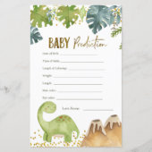 Dinosaur Baby Predictions Card (Vorderseite)