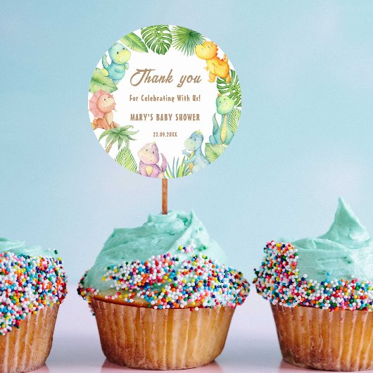 Dinosaur Baby Runder Aufkleber