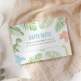 Dinosaur Baby Showdusche Windeln Raffle Ticket Begleitkarte