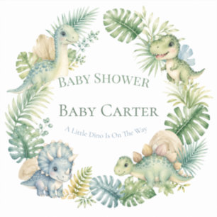 Dinosaur-Baby-Shower-Aufkleber Jungle-Dino-Etike Aufkleber