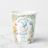 Dinosaur Baby Shower Boy Blue Dino Pappbecher (Vorderseite)