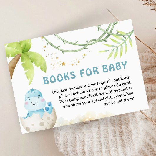 Dinosaur Baby Shower Boy Book For Baby Begleitkarte