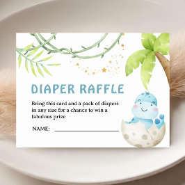 Dinosaur Baby Shower Boy Diaper Raffle Begleitkarte