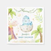 Dinosaur Baby Shower Boy Dino Paper Serviette (Vorderseite)