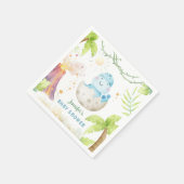 Dinosaur Baby Shower Boy Dino Paper Serviette (Ecke)