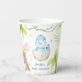 Dinosaur Baby Shower Boy Dino Pappbecher (Vorderseite)