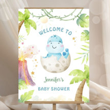 Dinosaur Baby Shower Boy Dino Welcome Sign