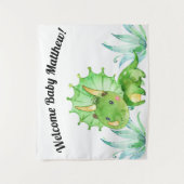Dinosaur Baby Shower Boy Hintergrund Wandteppich (Vorderseite)