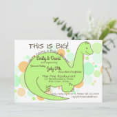 Dinosaur Baby Shower Brontosaurus Einladung (Stehend Vorderseite)