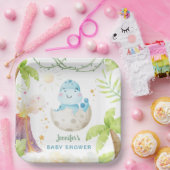 Dinosaur Baby Shower Cute Dino Boy Pappteller (Party)