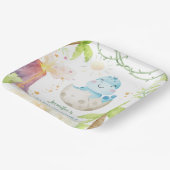 Dinosaur Baby Shower Cute Dino Boy Pappteller (Gewinkelt)