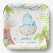 Dinosaur Baby Shower Cute Dino Boy Pappteller (Vorderseite)