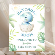 Dinosaur Baby Shower Cute Dino Boy Welcome Sign
