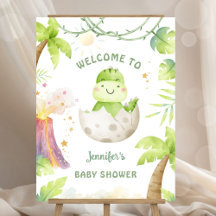 Dinosaur Baby Shower Cute Dino Welcome Sign