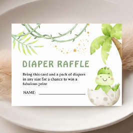 Dinosaur Baby Shower Diaper Raffle Begleitkarte