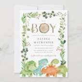 Dinosaur-Baby-Shower-Einladung Einladung (Vorderseite)