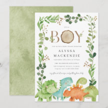 Dinosaur-Baby-Shower-Einladung