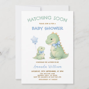 Dinosaur-Baby-Shower-Einladung Schlüpft bald Einladung