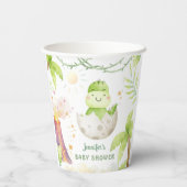 Dinosaur Baby Shower Gender Neutral Dino Pappbecher (Rückseite)