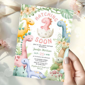 Dinosaur Baby Shower Girl Pink Dino  Einladung