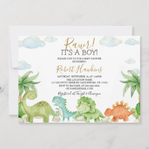 Dinosaur Baby Shower Invasionsuite Einladung