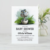 Dinosaur Baby Shower Invitation Einladung (Stehend Vorderseite)